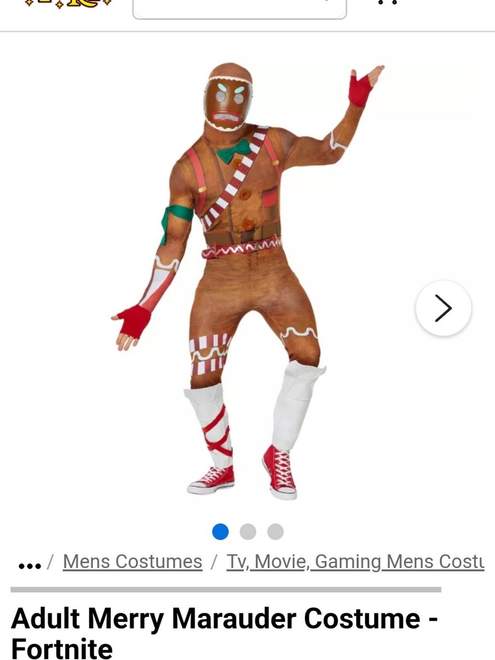 Fortnite Merry Marauder Gingerbread Costume - Medium